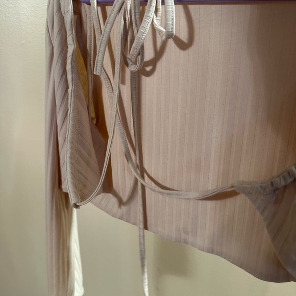 White fox lace up long sleeve shirt - Picture 2 of 7